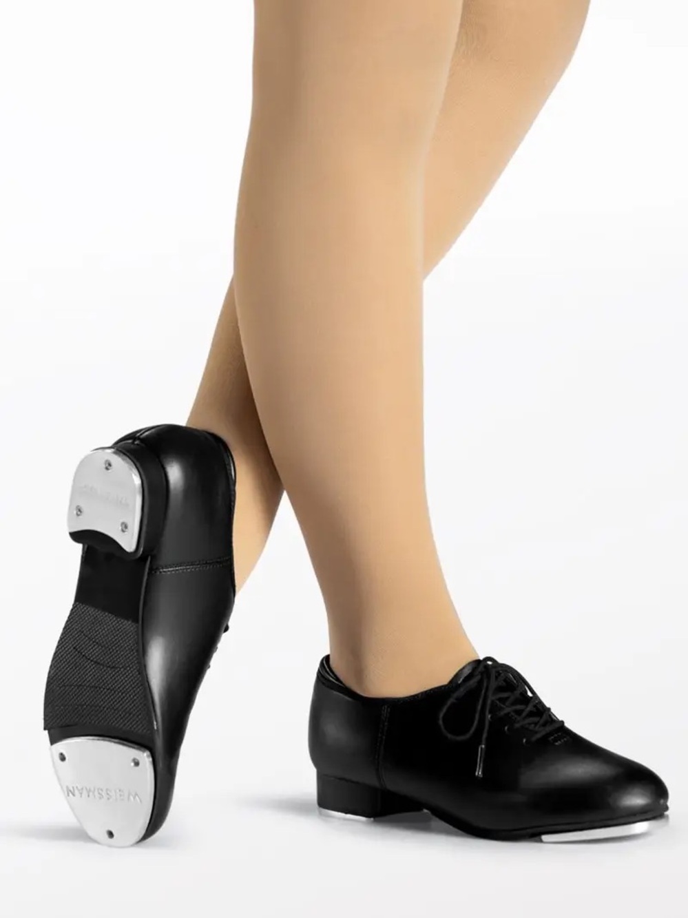 Weissman Black Kids Tap with Branded Toe Taps